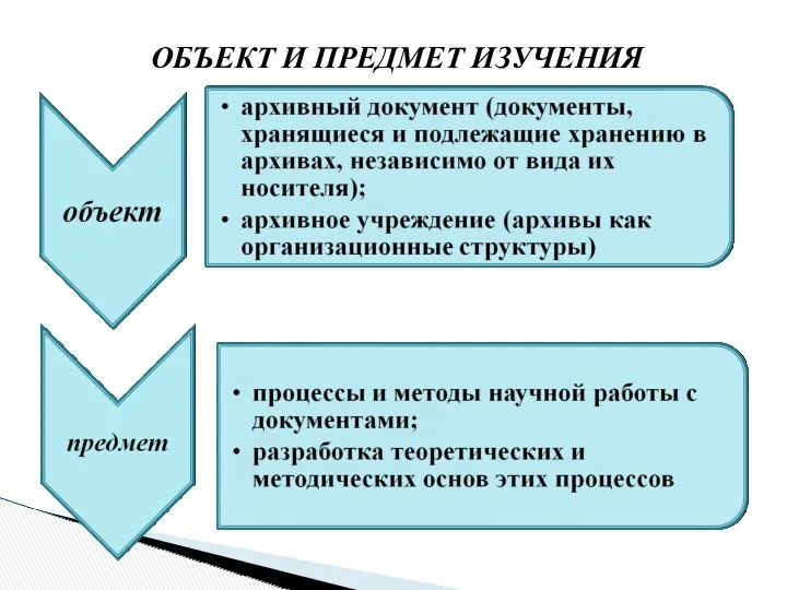 ОБЪЕКТ И ПРЕДМЕТ ИЗУЧЕНИЯ