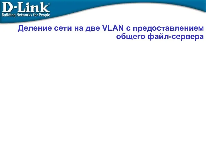 Деление сети на две VLAN с предоставлением общего файл-сервера