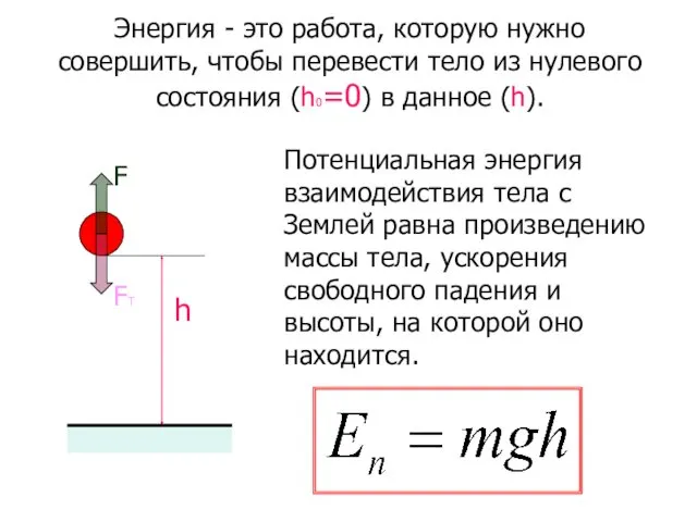 Энергия - это работа, которую нужно совершить, чтобы перевести тело