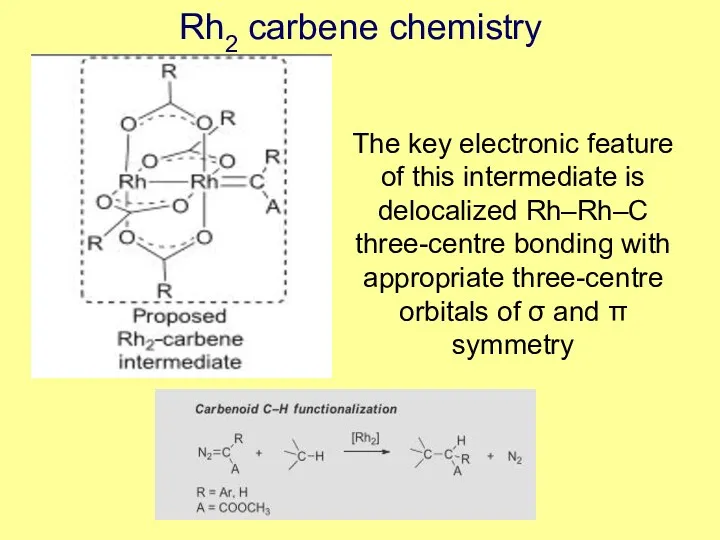 Rh2 carbene chemistry The key electronic feature of this intermediate