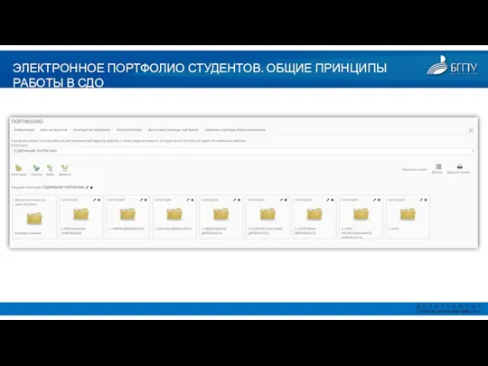 ЭЛЕКТРОННОЕ ПОРТФОЛИО СТУДЕНТОВ. ОБЩИЕ ПРИНЦИПЫ РАБОТЫ В СДО