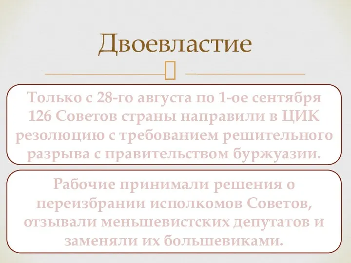 Двоевластие Только с 28-го августа по 1-ое сентября 126 Советов