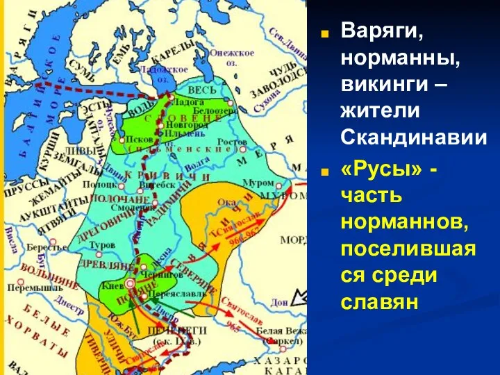 Варяги, норманны, викинги – жители Скандинавии «Русы» - часть норманнов, поселившаяся среди славян