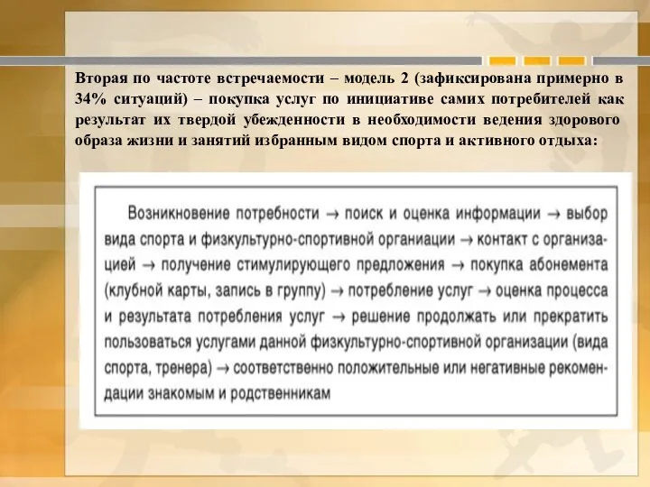 Вторая по частоте встречаемости – модель 2 (зафиксирована примерно в