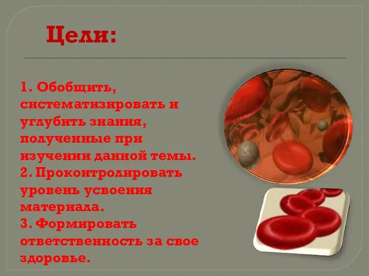 1. Обобщить, систематизировать и углубить знания, полученные при изучении данной