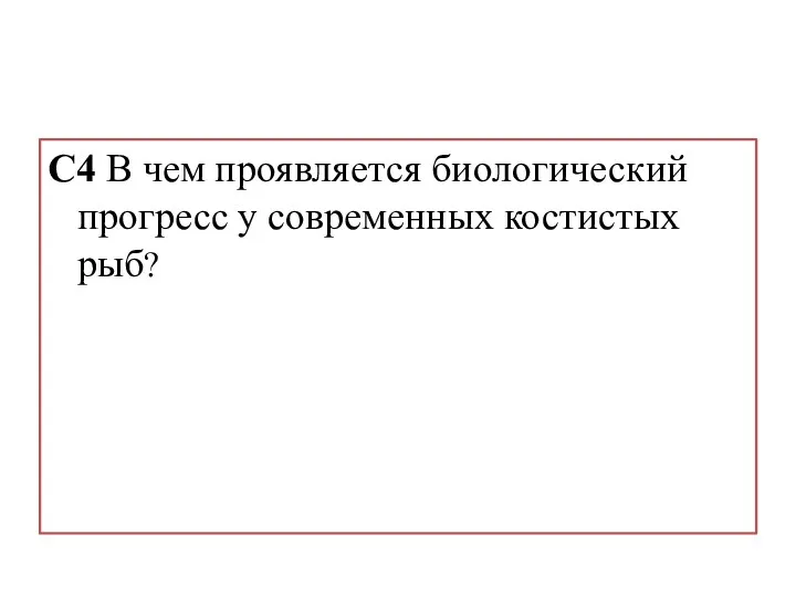 C4 В чем проявляется биологический прогресс у современных костистых рыб?