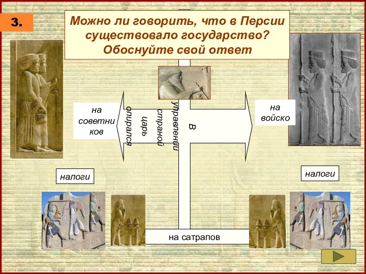 на войско Можно ли говорить, что в Персии существовало государство? Обоснуйте свой ответ 3.