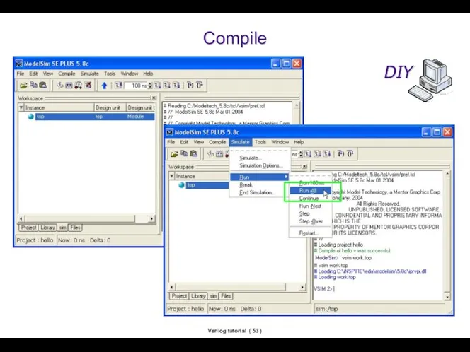 Verilog tutorial ( ) Compile