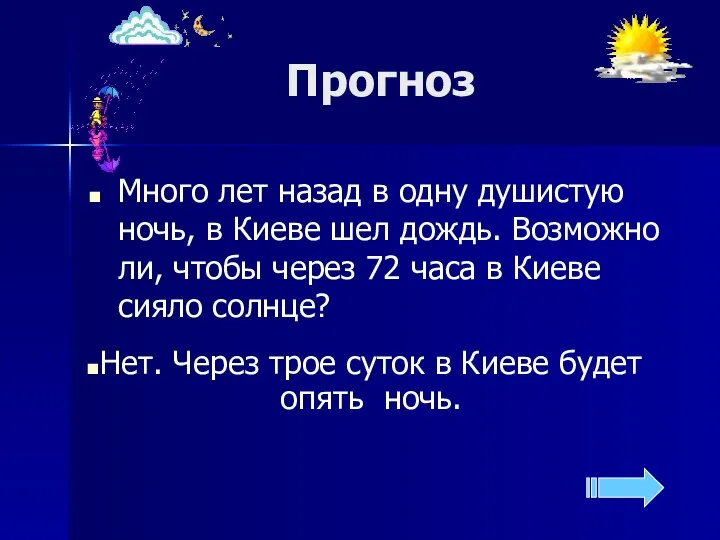 Прогноз Много лет назад в одну душистую ночь, в Киеве