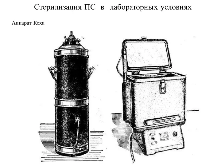 Стерилизация ПС в лабораторных условиях Аппарат Коха