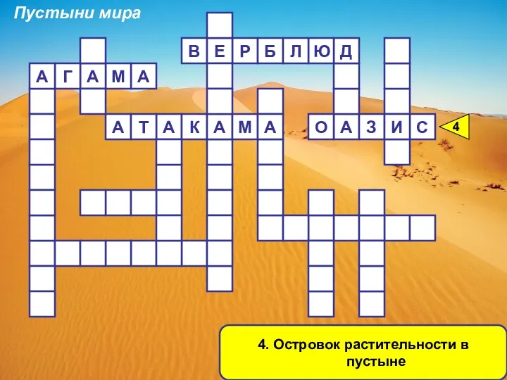 4. Островок растительности в пустыне Р В Е А З