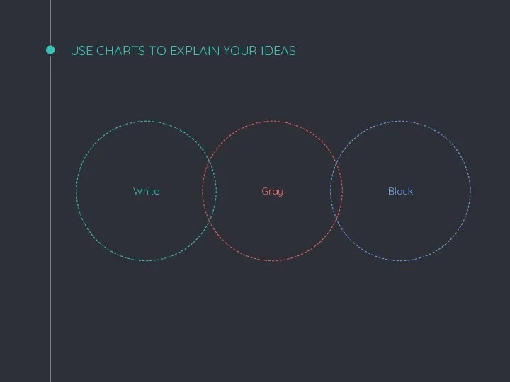 USE CHARTS TO EXPLAIN YOUR IDEAS Gray White Black