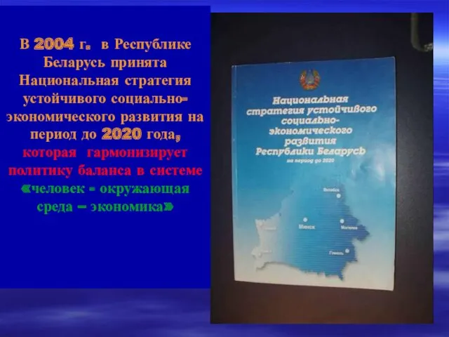 В 2004 г. в Республике Беларусь принята Национальная стратегия устойчивого