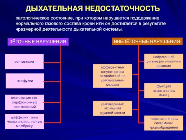 ДЫХАТЕЛЬНАЯ НЕДОСТАТОЧНОСТЬ патологическое состояние, при котором нарушается поддержание нормального газового состава крови или