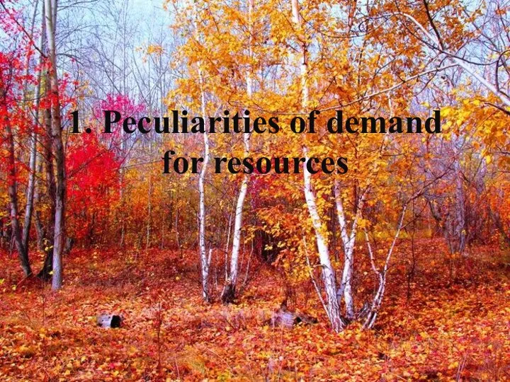 1. Peculiarities of demand for resources