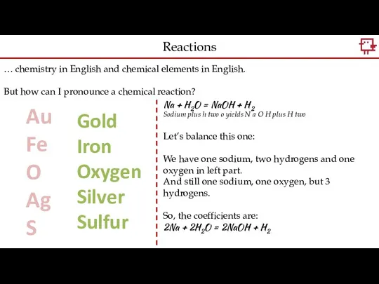 … chemistry in English and chemical elements in English. But