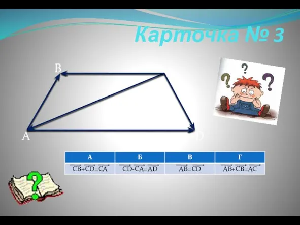 Карточка № 3 B C A D