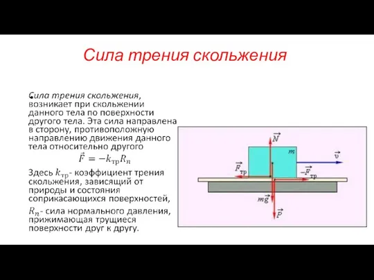 Сила трения скольжения