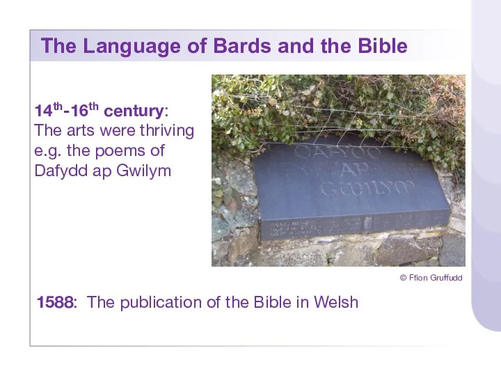 1588: The publication of the Bible in Welsh © Ffion