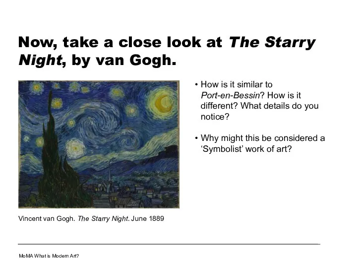 Now, take a close look at The Starry Night, by