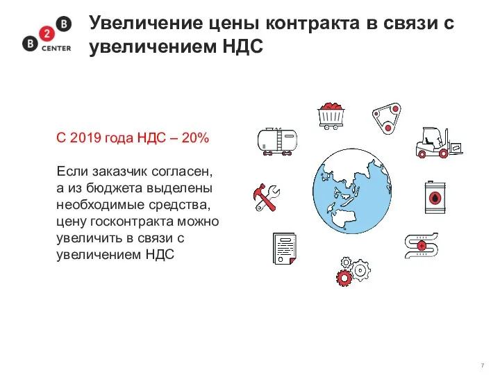 Увеличение цены контракта в связи с увеличением НДС С 2019