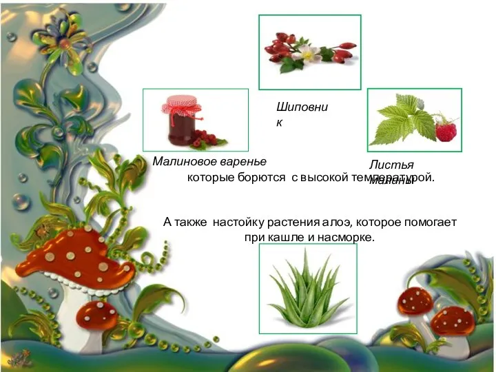 которые борются с высокой температурой. А также настойку растения алоэ,