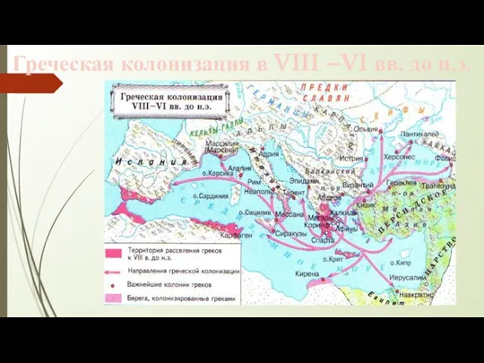 Греческая колонизация в VIII –VI вв. до н.э.
