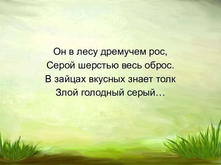 Он в лесу дремучем рос, Серой шерстью весь оброс. В