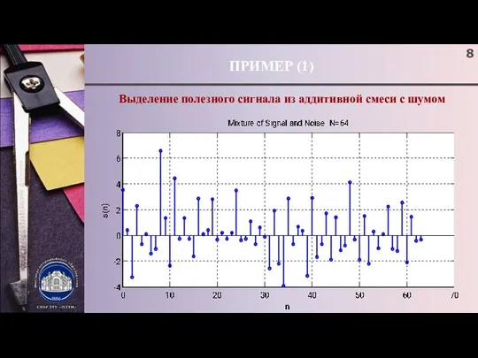 ПРИМЕР (1) Выделение полезного сигнала из аддитивной смеси с шумом