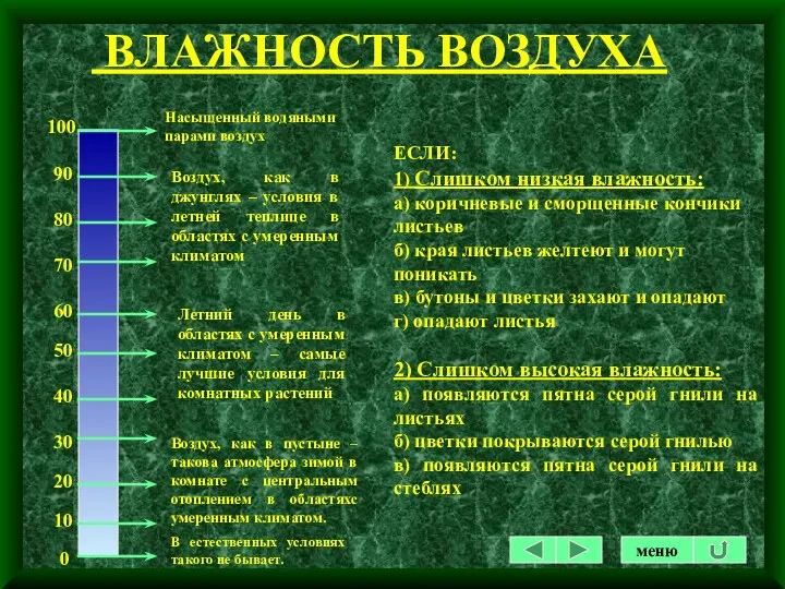 ЕСЛИ: 1) Слишком низкая влажность: а) коричневые и сморщенные кончики