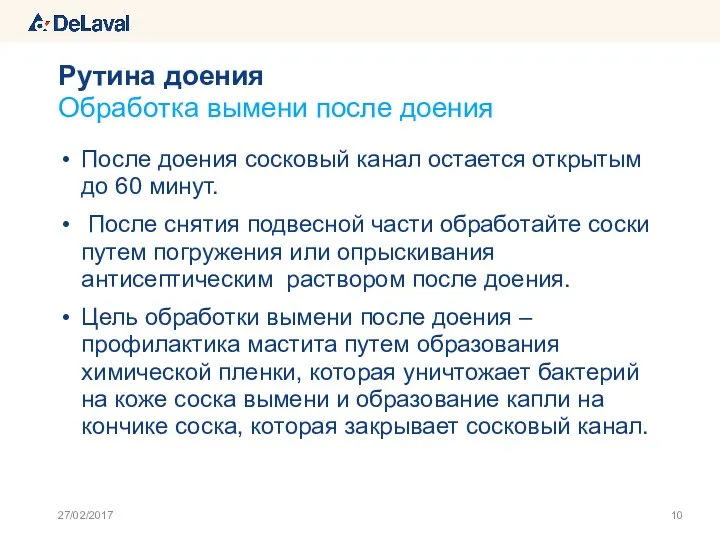 После доения сосковый канал остается открытым до 60 минут. После