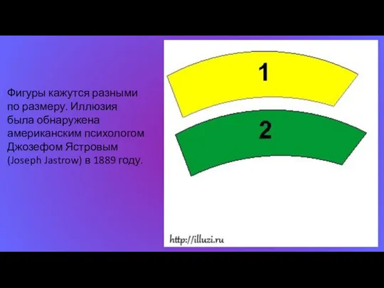 Фигуры кажутся разными по размеру. Иллюзия была обнаружена американским психологом