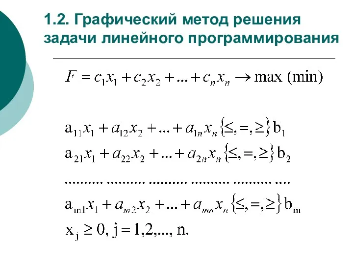 1.2. Графический метод решения задачи линейного программирования