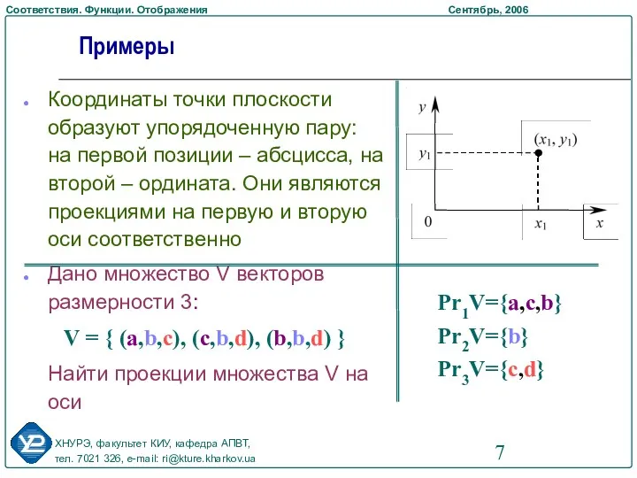 Координаты точки плоскости образуют упорядоченную пару: на первой позиции –