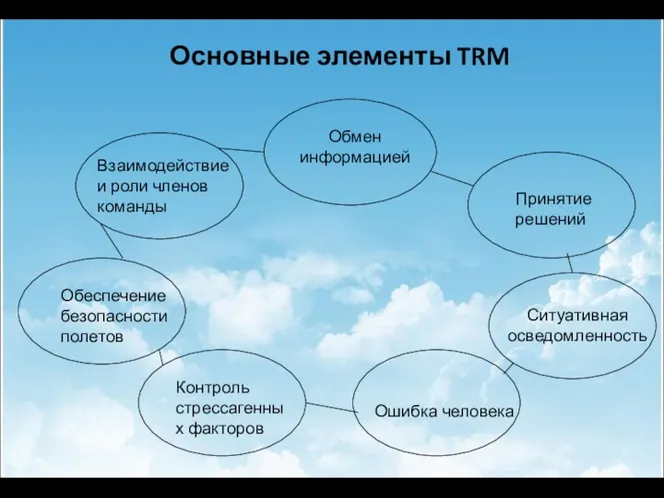 Основные элементы TRM Обеспечение безопасности полетов Взаимодействие и роли членов