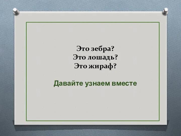 Это зебра? Это лошадь? Это жираф? Давайте узнаем вместе