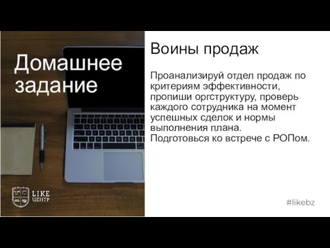 Воины продаж Проанализируй отдел продаж по критериям эффективности, пропиши оргструктуру,