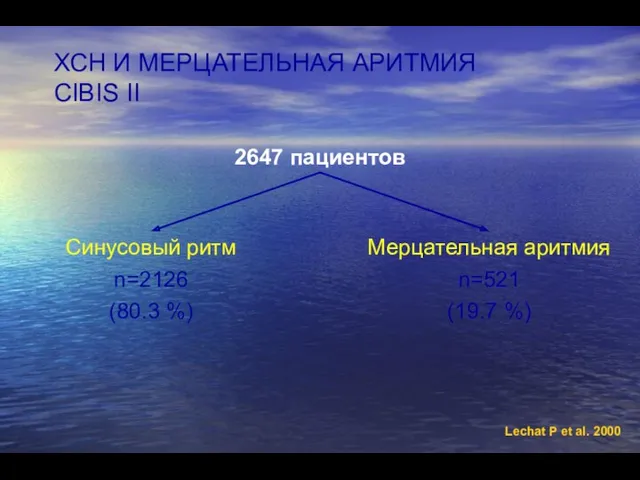 Синусовый ритм n=2126 (80.3 %) Мерцательная аритмия n=521 (19.7 %)