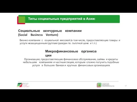 Типы социальных предприятий в Азии: Социальные венчурные компании (Social Business