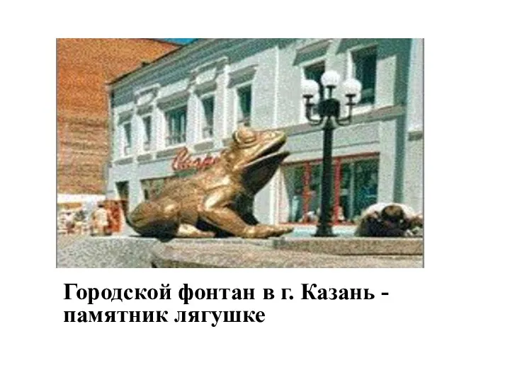 Городской фонтан в г. Казань - памятник лягушке