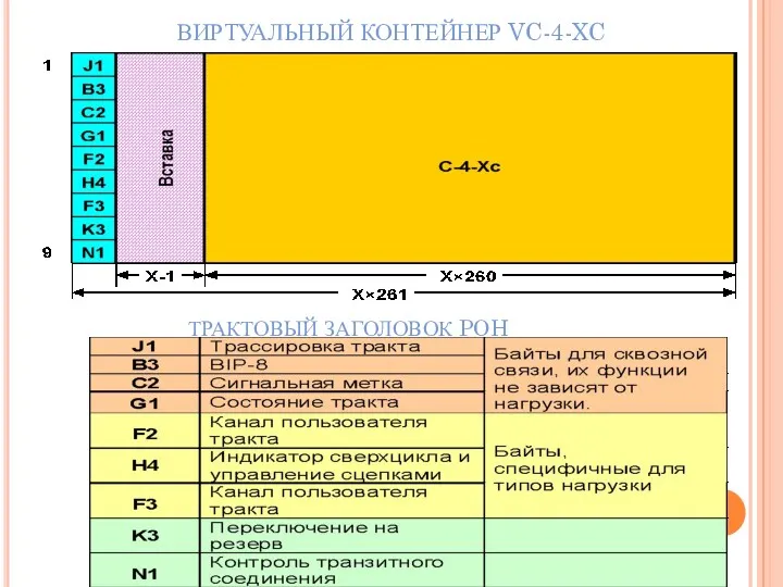 ВИРТУАЛЬНЫЙ КОНТЕЙНЕР VC-4-XC ТРАКТОВЫЙ ЗАГОЛОВОК POH