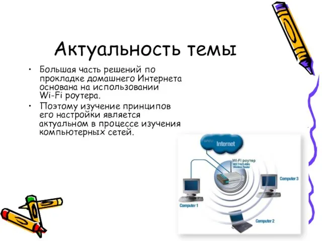 Актуальность темы Большая часть решений по прокладке домашнего Интернета основана