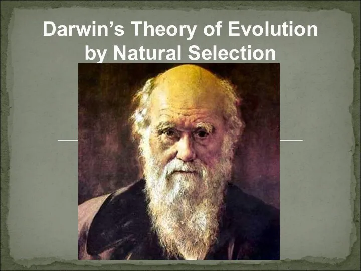 Darwin’s Theory of Evolution by Natural Selection