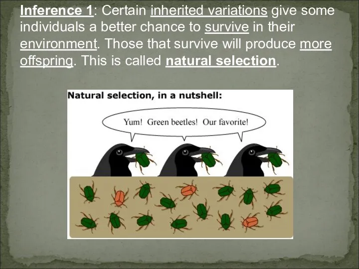 Inference 1: Certain inherited variations give some individuals a better