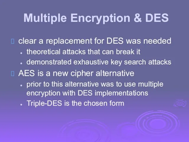 Multiple Encryption & DES clear a replacement for DES was
