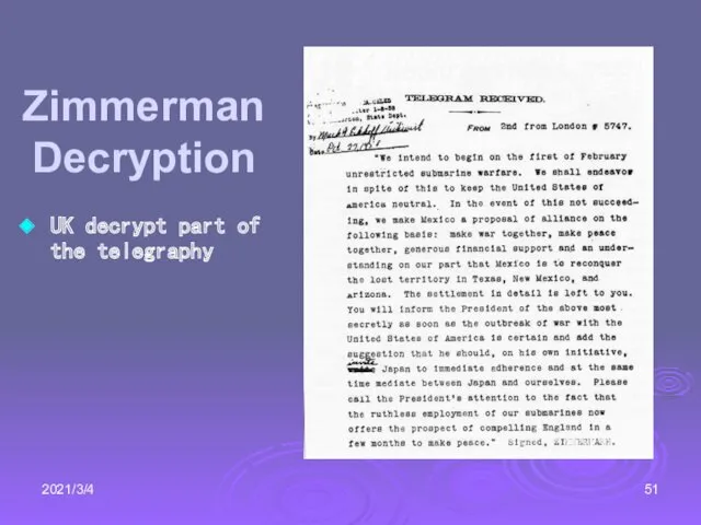 2021/3/4 Zimmerman Decryption UK decrypt part of the telegraphy