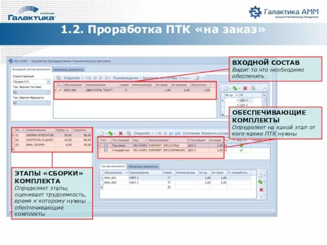 1.2. Проработка ПТК «на заказ» ВХОДНОЙ СОСТАВ Видит то что