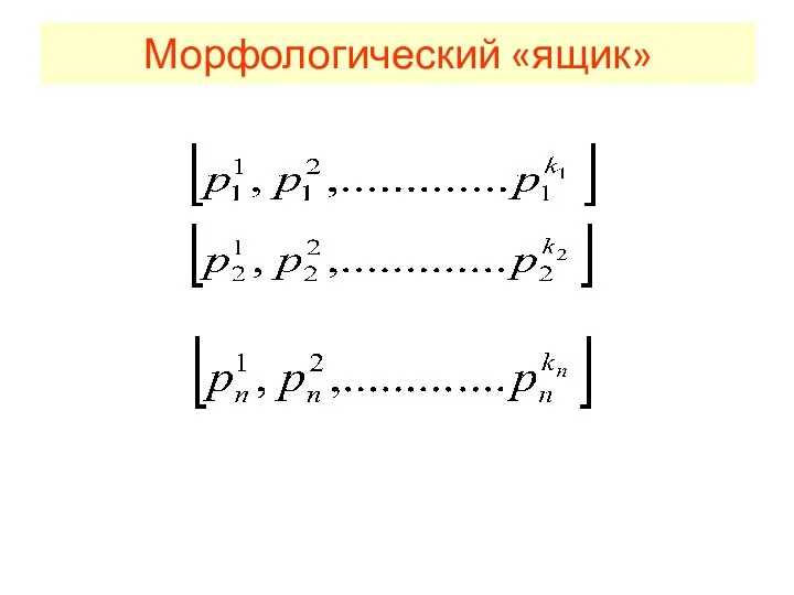 Морфологический «ящик»