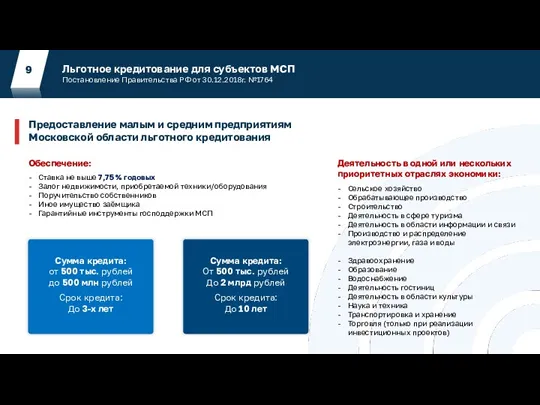 Льготное кредитование для субъектов МСП Постановление Правительства РФ от 30.12.2018г.