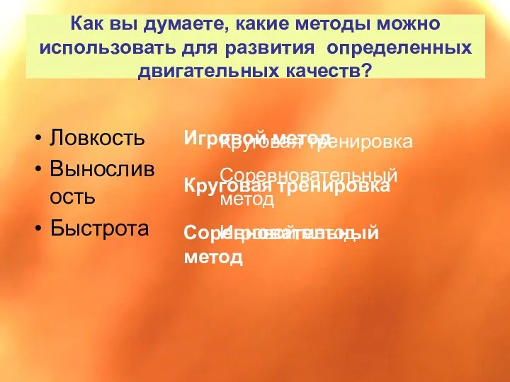 Как вы думаете, какие методы можно использовать для развития определенных